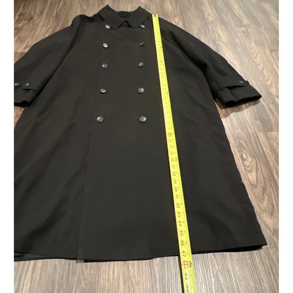 Ralph Lauren men's size 44R Long coat Black Removable liner Without Belt